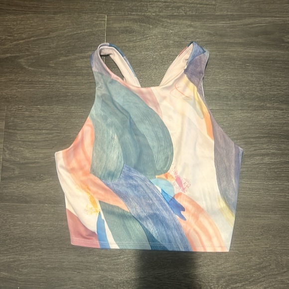 Athleta Conscious Crop Printed Vibrance Orchid Size S - Picture 3 of 4